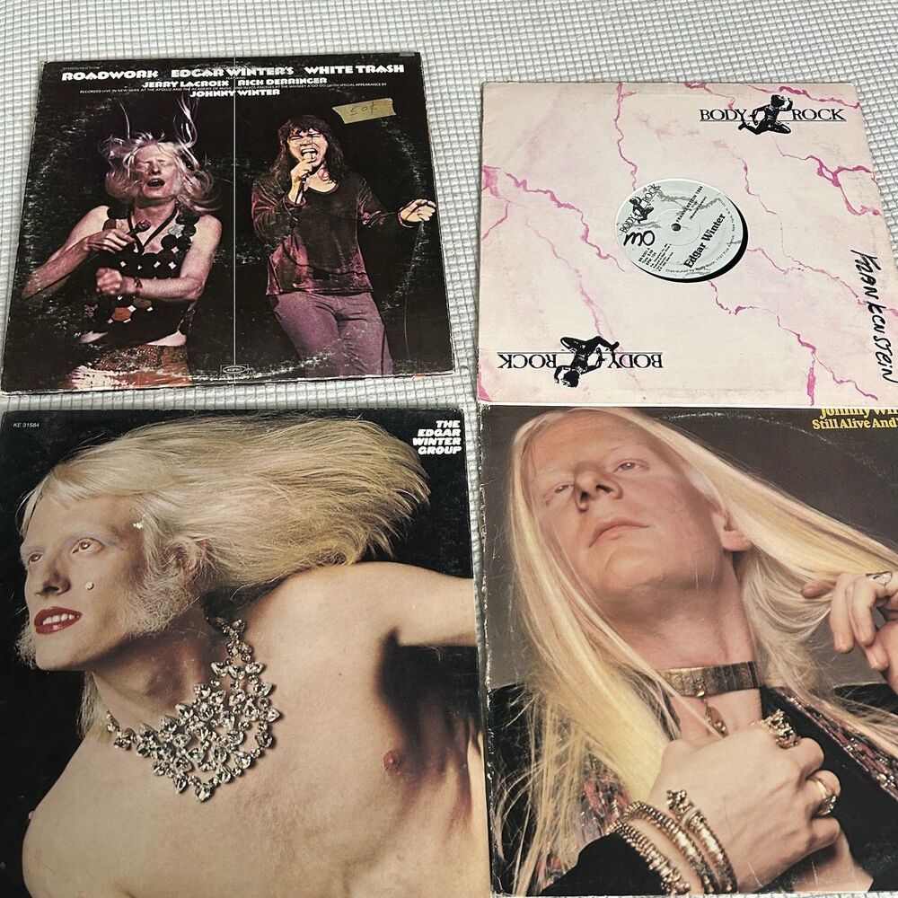 4 Edgar Winter LP Record Lot White Trash Roadwork Still Alive & Well Vinyl